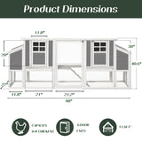AECOJOY 98'' Extra Large Chicken Coop with Run, Wood Chicken House for 6-8 Chickens with 4 Nesting Boxes & Pull-Out Tray, Outdoor Hen Fence Poultry Pet Cage for Backyard AECOJOY