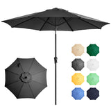 Ayge 9FT Large Outdoor Patio Umbrella Market Table Umbrella-UV Resistant, Easy Push Button Tilt and Crank, 8 Sturdy Fiberglass Ribs Heavy-Duty Pool Umbrella for Deck, Backyard,Garden, Yard,Black Ayge