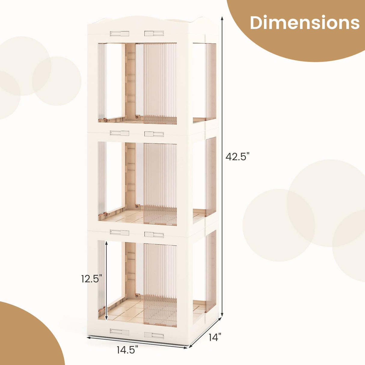 Giantex Foldable Rotating Bookshelf, 3-Tier Spinning Bookcase w/Swivel Base, 360° Revolving Bookshelf Tower, Tall Corner Display Shelf, Translucent Storage Organizer for Living Room, Study Giantex