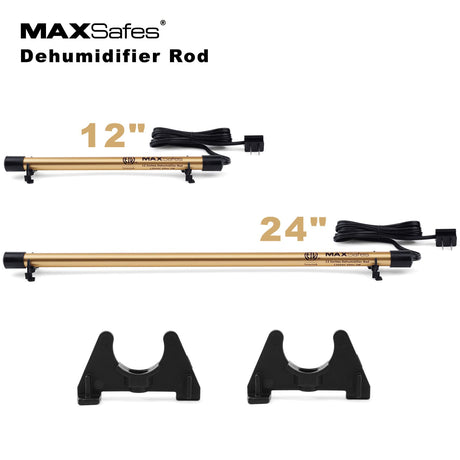 MAXSafes Gun Safe Dehumidifier Rod, Dry Golden Rod - Easy Installation Plug-in Electric Dehumidifier Eliminates Moisture for Gun Safes & Cabinets, ETL Approved，12in MAXSafes
