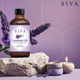 SIVA Lavender Essential Oil - 4 Fl Oz – Natural Lavender Oil - for Diffuser, Face, Skin Care, Aromatherapy, Hair Care, Scalp and Body Massage - with Dropper SVA ORGANICS