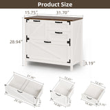 4-Drawer Wood Lateral File Cabinet for Hanging Files Letter/A4/Legal Size, Large Farmhouse File Cabinets for Home Office, Printer Stand with Office Cabinet, Office Furniture, White and Brown Vabches