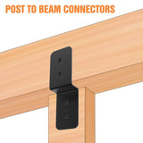 Eegoowa 4 Piece Heavy Duty Steel Z Bracket 6" Post and Beam Support, Double Angle Channel Angle Support for Wood Shelf Fixing Timber Connector Pergola Bracket, 3" Width, 1/8" Thickness (6 inches) Eegoowa