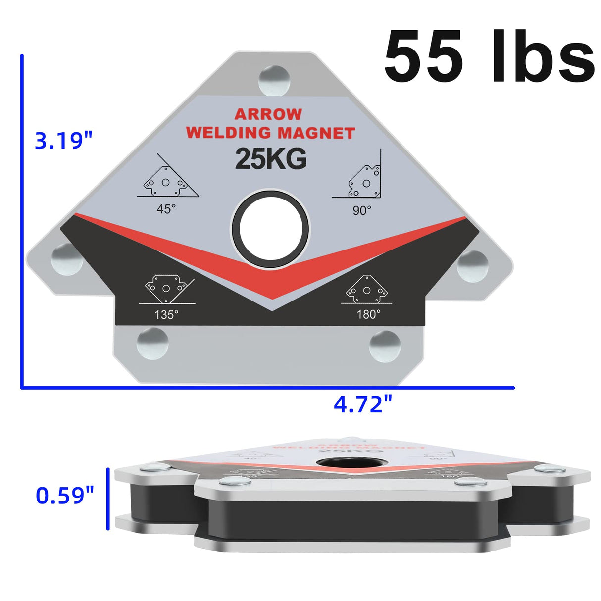 GUTIMORE 55LB Welding Magnet 3pcs,Heavy Duty Welding Magents and Clamps,Welding Magnet Arrow Holder,45 90 135 Degree Angle Holding Magnet, Easy for Welding or Soldering guti-more