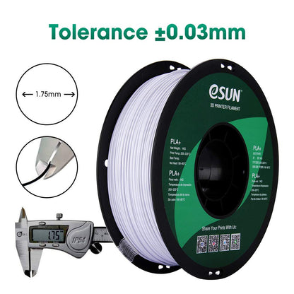 eSUN PLA PRO (PLA+) 3D Printer Filament, Dimensional Accuracy +/- 0.03mm, 1kg, Plastic Spool, 1.75mm, Cool White - WoodArtSupply