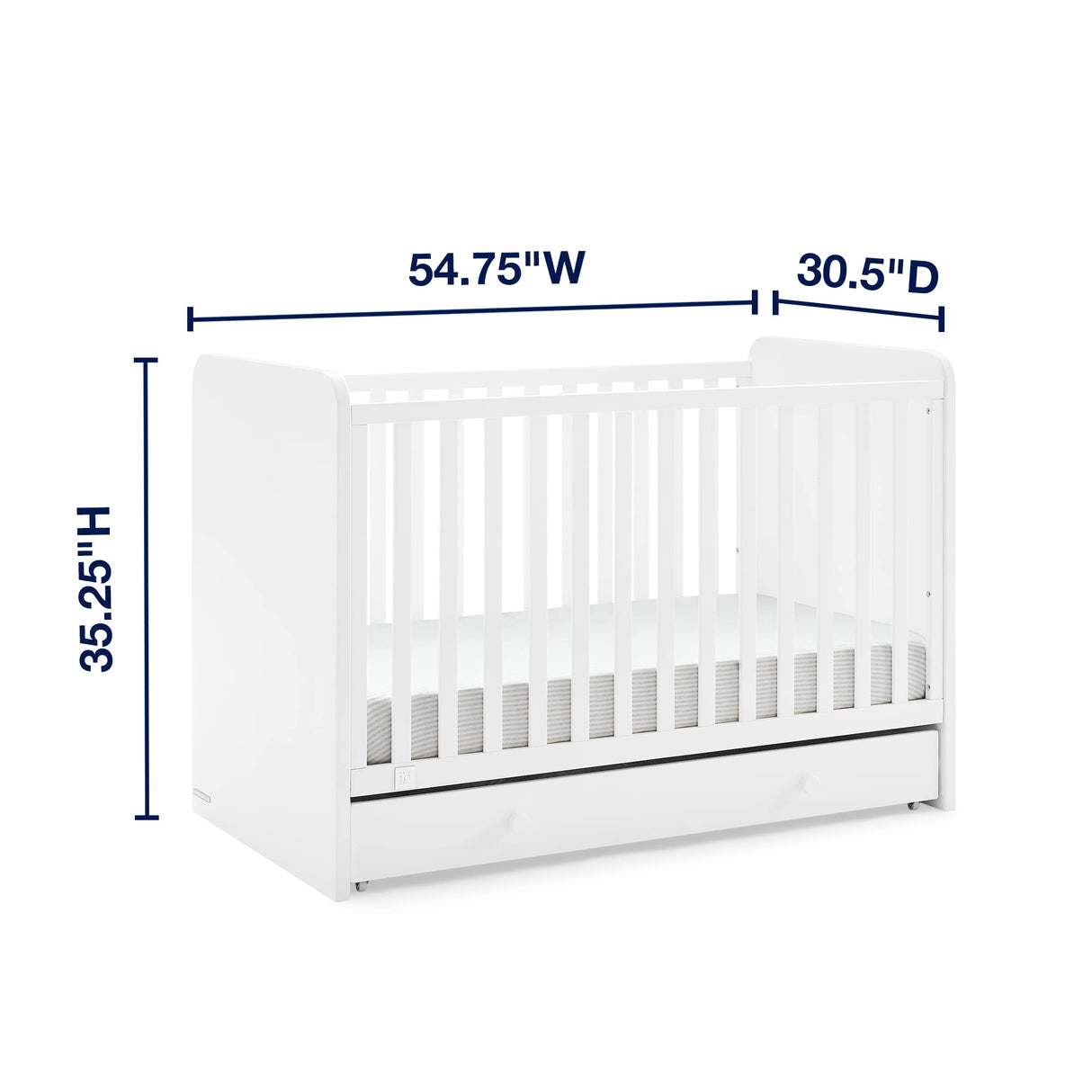 GAP babyGap Graham 4-in-1 Convertible Crib with Storage Drawer - Greenguard Gold Certified, Bianca White Delta Children