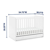 GAP babyGap Graham 4-in-1 Convertible Crib with Storage Drawer - Greenguard Gold Certified, Bianca White Delta Children