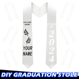 Geyoga 12 Pieces Unisex Graduation Stole Bulk Sublimation Blank Grad Sash Plain Graduate Honor Stole, 70 Inches(White) Geyoga