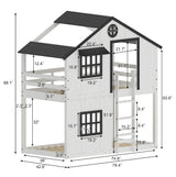 Child Craft Modern Farmhouse Twin Over Twin Bunk Bed for Kids, Low Wooden Montessori Bunk Bed, Easy to Access Ladder to Top Bunk, Non-Toxic, Baby Safe Finish Child Craft