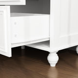 FUNISIR White Dresser 9 Drawer Dresser, Wood Bedroom Dresser, Chest of Drawers for Nursery Storage, Drawer Organizer with Easy Pull Handle for Living Room, Closet, Hallway FUNISIR