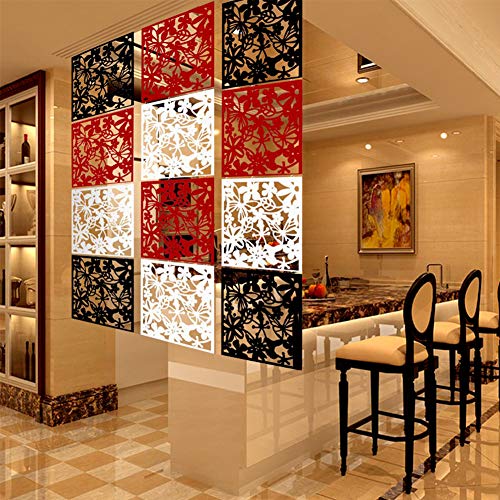 YIZUNNU Hanging Room Divider Made of PVC Panels Screen, Room Divider for Decorating Living Room, Dining Room, Sitting Room, Office, Restaurant Decoration(Black,12Pcs) YIZUNNU