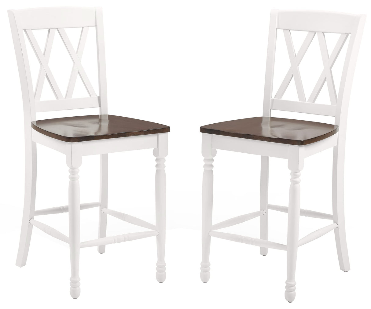 Crosley Furniture Shelby Wood X Back Counter Height Bar Stools Set of 2 Crosley Furniture