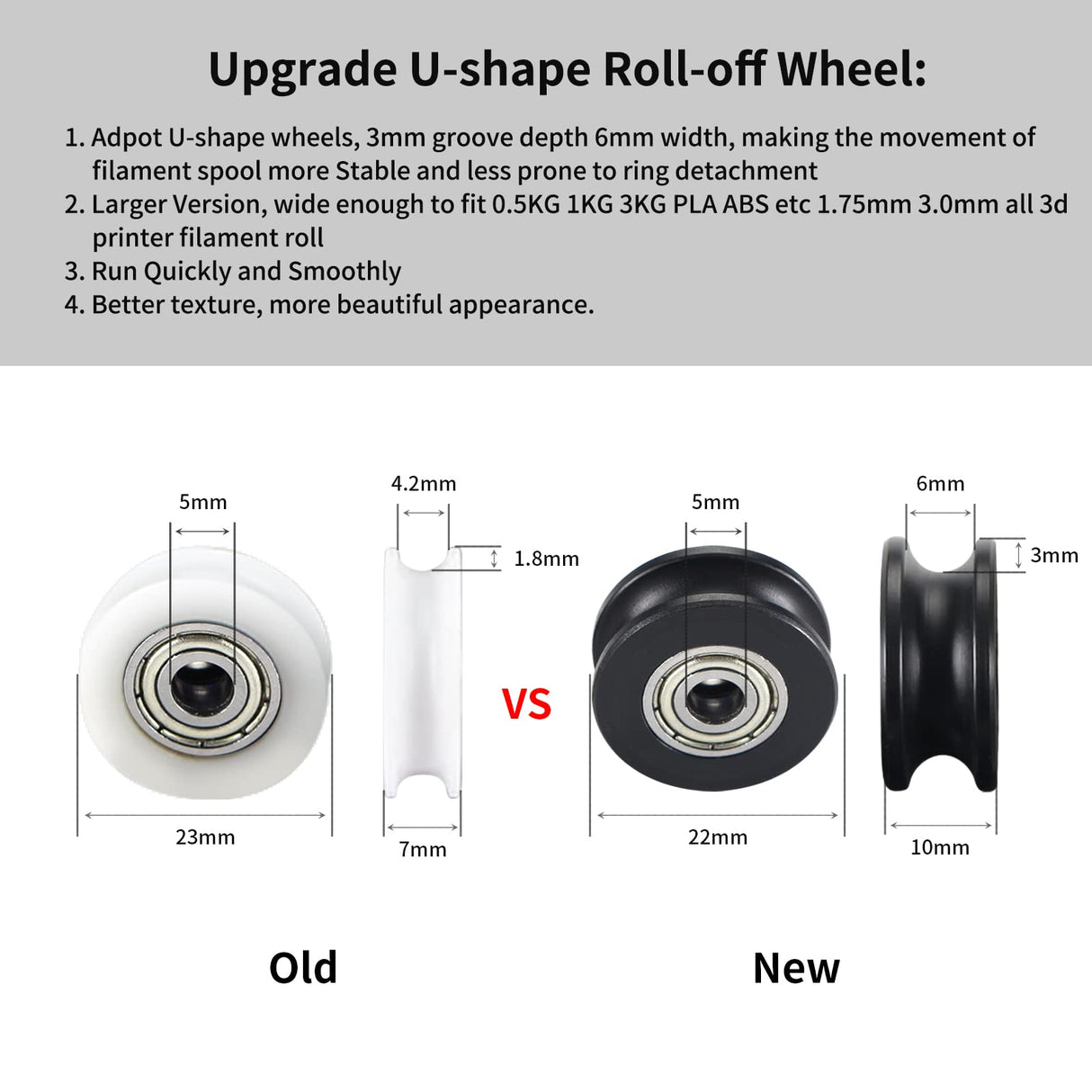 3D Printer Filament Spool Adjustable Holder: FYSETC New 3KG-Filament Spool Stand Wide with Range 23-116mm Mount Rack Bracket Universal Fits for TPU PLA ABS PETG Nylon 0.5-3KG 3D Printing Material FYSETC