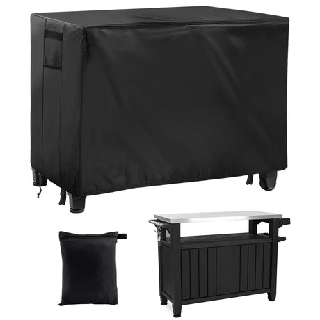 PAMASE Outdoor Dining Cart Cover - 54"L*23"W*35"H Grill Covers for Keter Unity XL Portable Cabinet Bar, Heavy Duty Waterproof BBQ Food Prep Table Serving Worktable Metal Movable Station PAMASE