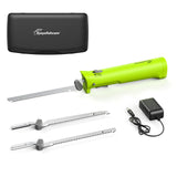 Eyoyofishcam Cordless Electric Knife, Rechargeable Battery Powered Knife w/ 2 Reciprocating Serrated Stainless Steel Blades, for Carving Meat Turkey Fish Fillet Bread Slicing Cutting Eyoyofishcam