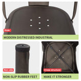 FDW | Set of 4 Metal Dining Chairs | Bronze | Stackable Tolix Side Chairs with Backrest | Scratch-Resistant | Non-Slip Feet | Indoor/Outdoor Use | 330 lbs Capacity | Ideal for Kitchen & Restaurant FDW