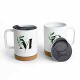 ARTONUSA 14 OZ Sublimation Mugs with Removeable Cork Bottom and Splash Proof Lid, Sublimation Coffee Mugs with Brown Mail Order Box,Case of 6 Pieces ARTONUSA