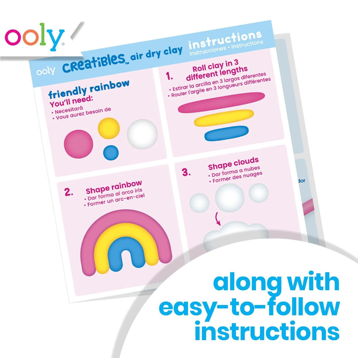 Ooly Creatibles, 16 Colors Air Dry Clay Expansion Set for Kids Crafts, Modeling Clay in 16 Colors, 4 Tubs, Airdry DIY Art Expansion Set Summer Crafts for Kids Ages 6 and Up Ooly