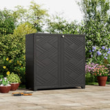ZZM Indoor/Outdoor Storage Cabinet Waterproof, 34"x15"x34" Plastic Outdoor Storage Box for Garden Balcony Bathroom, All Weather Outdoor Storage Clearance, DIY Usage, with No Shelf (Black) ZZM