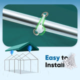 ADVANCE OUTDOOR Replacement Top Cover Tarp for 12x20 ft Carport Canopy with Ball Bungees, Green, One Roof Only ADVANCE OUTDOOR