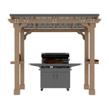 MUPATER 8' x 5' Wooden Grill Gazebo with sloping Metal roof, 2 full Size Grills, BBQ Canopy for Outdoor Patio, Lawn, Garden, Backyard MUPATER