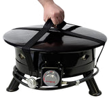 Flame King Smokeless Propane Fire Pit, 24-inch Portable Firebowl, 58K BTU with Self Igniter, Cover, & Carry Straps for RV, Camping, & Outdoor Living Flame King