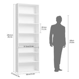 FACBOTALL 82" Tall Bookshelf, 7-Tier Open Shelves Bookcase, Freestanding Display Storage Shelves, Tall Bookcase Home Decor Furniture for Home Office, Living Room, Bedroom, White FACBOTALL