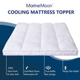 Marine Moon King Mattress Topper, Cooling Pillow Top, Hotel Quality Down Alternative Pillow Topper Cover, Plush Thick Bed Toppers for Back Pain with Deep Pocket Marine Moon