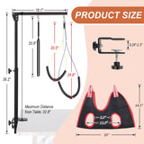 HIDOG Dog Grooming Arm with Clamp, Adjustable Dog Grooming Table Arm with Two No Sit Haunch Holder & Hammock Harness, Foldable Pet Grooming Supplies for Small Medium Dogs HIDOG