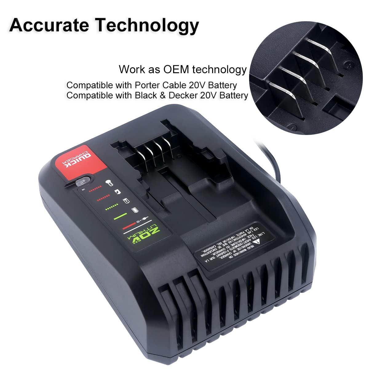 Biswaye 20V Rapid Charger Compatible with Black&Decker 20V Battery and Compatible with Porter-Cable 20V Battery LBXR20 LBXR2520 LBXR2020 PCC681L PCC682L PCC685L PCC692L 20V Power Tool Battery Charger Biswaye