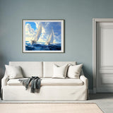 Natuyalo Paint by Numbers for Adults Beginner, Sailboat Acrylic Easy Paint by Numbers Kits Ocean Landscape Craft Kits for Adults Suitable for Home Wall Decoration Flameless 16x20 Inch Natuyalo