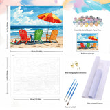 Natuyalo Paint by Numbers Kit for Adults - Beach Seascape Adult DIY Acrylic Painting on Canvas Suitable for Beginners Art Crafts Without Framed (16x20 Inch) Natuyalo
