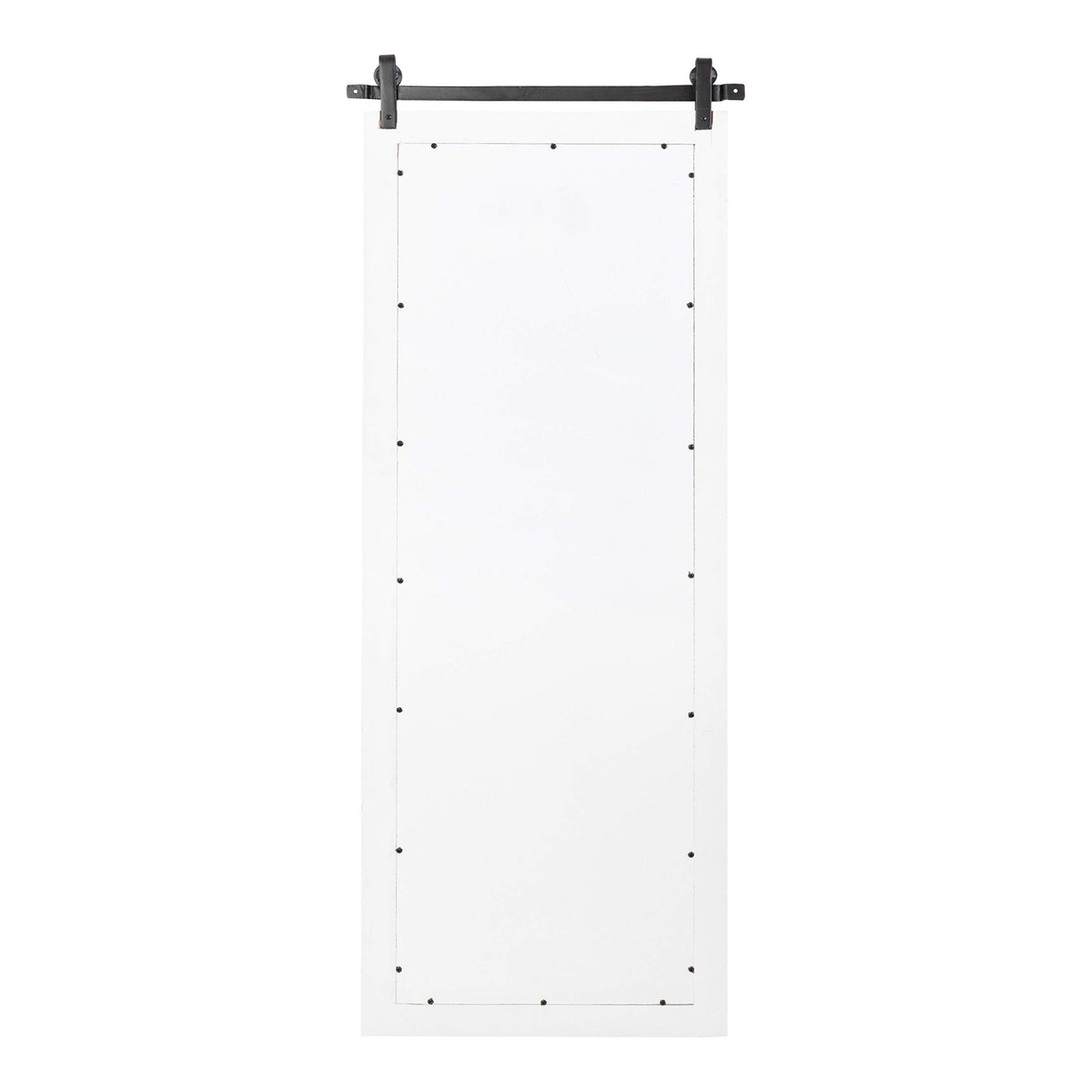 Kate and Laurel Cates Farmhouse Wood Framed Full Length Panel Mirror, 18 x 50, White, Barn Door-Inspired Rustic Mirrors for Wall Kate and Laurel