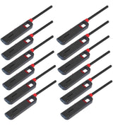 12 Pack - Fuel Included BBQ Grill Long Lighter - Refillable Butane Gas Candle Fireplace Kitchen Stove Wind Resistant, Red 3QUZ