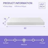 King Size Mattress Fiberglass Free 6 Inch Green Tea Cooling Gel Memory Foam Mattress in a Box,Medium-Firm,Pressure Relief&Temperature Regulation,CertiPUR-US Certified,White PayLessHere