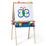 Melissa & Doug Deluxe Standing Art Easel - Dry-Erase Board, Chalkboard, Paper Roller - FSC Certified Melissa & Doug