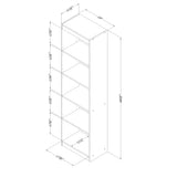 South Shore Axess 5-Shelf Narrow Bookcase, Pure Black, 7270758 South Shore