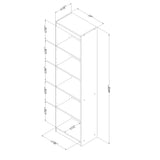 South Shore Axess 5-Shelf Narrow Bookcase, Blueberry South Shore
