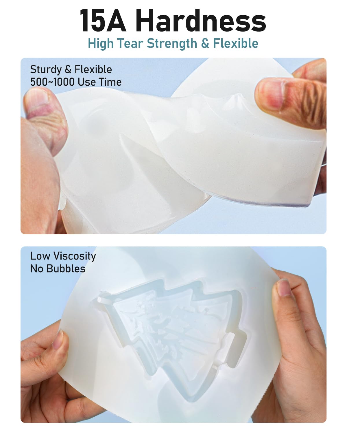 Nicpro 92OZ Silicone Mold Making Kit, Super Elastic Liquid Silicone Rubber for Mold Making, Fast Cure Translucent Platinum Silicone with 12 Mica Powder for Casting Resin Nicpro