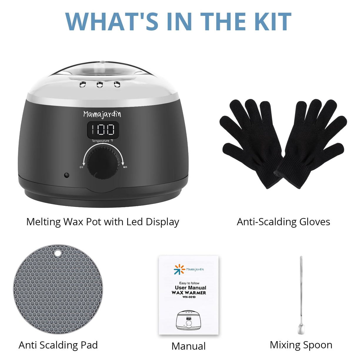 Wax Melter for Candle Making - Candle Wax Melter 16 oz, Candle Making Supplies with Candle Melting Pot，Candle Making Kit for Beginners，Wax Melting Pot with LED Temperature Display，Perfect Set Gift Mamajardin