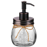 Amolliar 10 OZ Mason Jar Liquid Soap Dispenser, Stainless Steel Pump & Lid, Cute Farmhouse Decor for Kitchen, Bathroom, Refillable Hand Soap Dispenser, Lotion Soap Dispenser, Dish Soap, ORB 1 Pack Amolliar