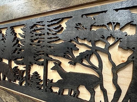 Bellewood Designs Decorative Deer Scene Wall-Mounted Secure Hidden Gun Cabinet - Concealed Gun Safe To Securely Store Your Gun & Home Self Defense Gear Bellewood Designs