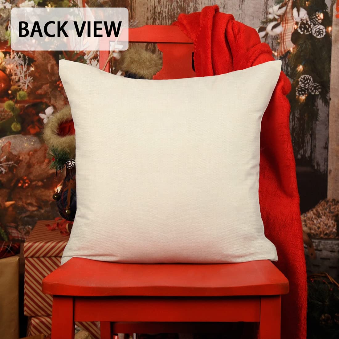 Red Christmas Pillow Covers 18x18 Set of 4 Farmhouse Christmas Decorations Snowman Wreath Santa Claus Tree Merry Christmas Holly Jolly Winter Holiday Decor Throw Cushion Case for Home Couch S22C17 4TH Emotion