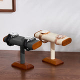 Oirlv Solid Wood T-Bar Watch Display Stand Jewelry Organizer Holder for Watch Bracelet Countertop Table Top Jewelry Tower(Grey) Oirlv