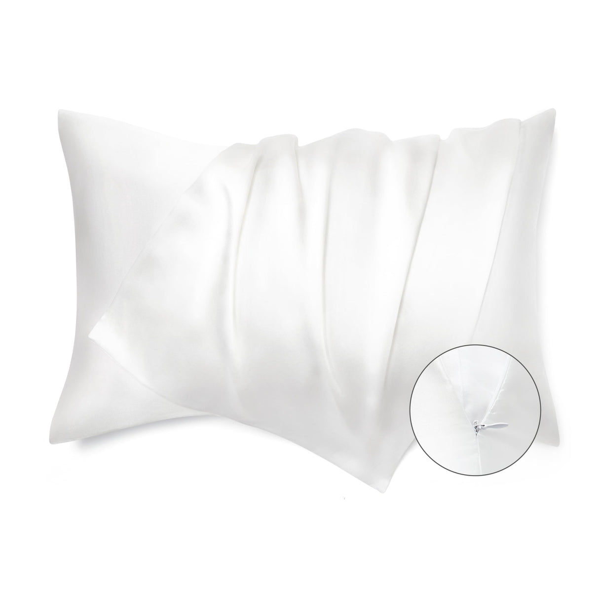 Bedsure Satin Pillowcase for Hair - White Satin Pillow Cases Standard Size with Zipper 2 Pack, Similar to Silk Pillow Cases for Skin, Silky & Soft Pillow Covers, Gifts for Her or Him, 20x26 Inches Bedsure