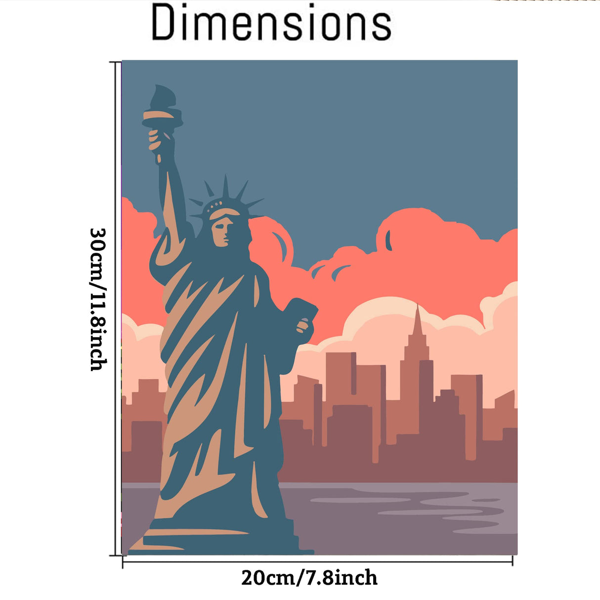 cupmod 6 Packs Paint by Number Kits for Adults Beginners,City Travel Easy Acrylic Paint by Number Kits,Oil Painting Art on Canvas Without Frame for Home Wall Decor 7.8x11.8inch cupmod