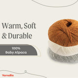 Joy Yarn Lace Weight 4-Pack, 25g/219yd - 100% Baby Alpaca | Ultra-Soft Yarn Spun for Knitting & Crocheting Beautiful Stitch Definition for Sweaters, Blankets & Accessories | Snow Yarnalia