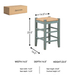 Signature Design by Ashley Mirimyn Farmhouse 23.63" Counter Height Bar Stool with Woven Wicker Seats, 2 Count, Green & Light Brown Signature Design by Ashley
