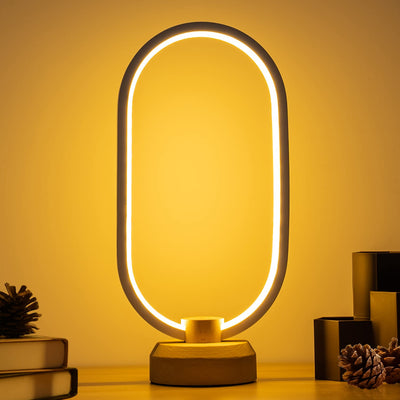 LONRISWAY Modern Desk lamp LED Wood Table Lamp, Bedroom Bedside Night Light, Dimmable Led Lighting, Creative Home Decor, Unique House warmging Gift