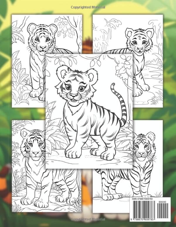 Tiger Coloring Book For Kids: +40 Fun And Easy Drawings Of Cute Tiger To Color For Kids, Boys And Girls Who Love Tigers, Stressrelief Relaxing Majosta